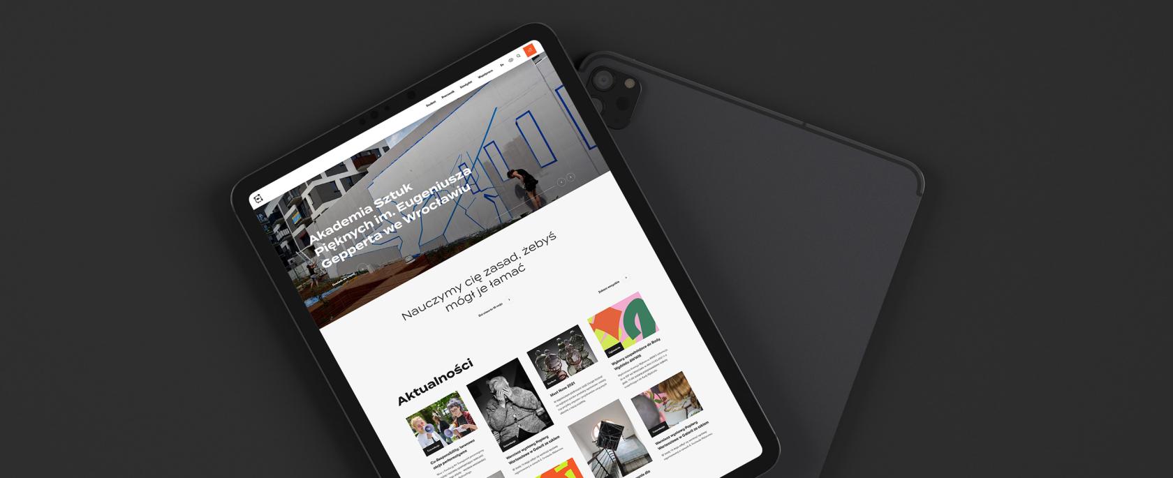 New website portal for the Eugeniusz Geppert  Academy of  Art and Design in Wroclaw