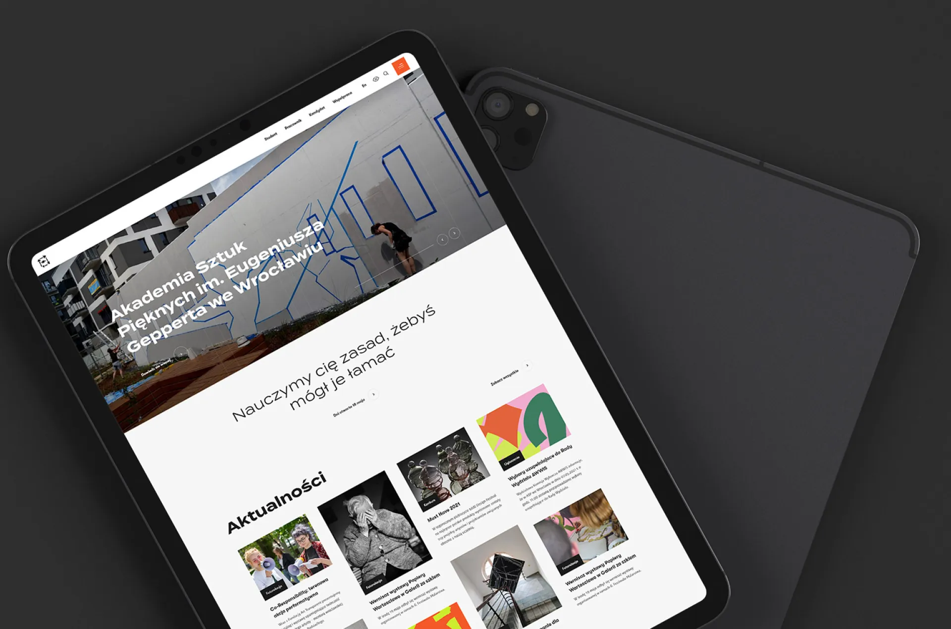 New website portal for the Eugeniusz Geppert  Academy of  Art and Design in Wroclaw